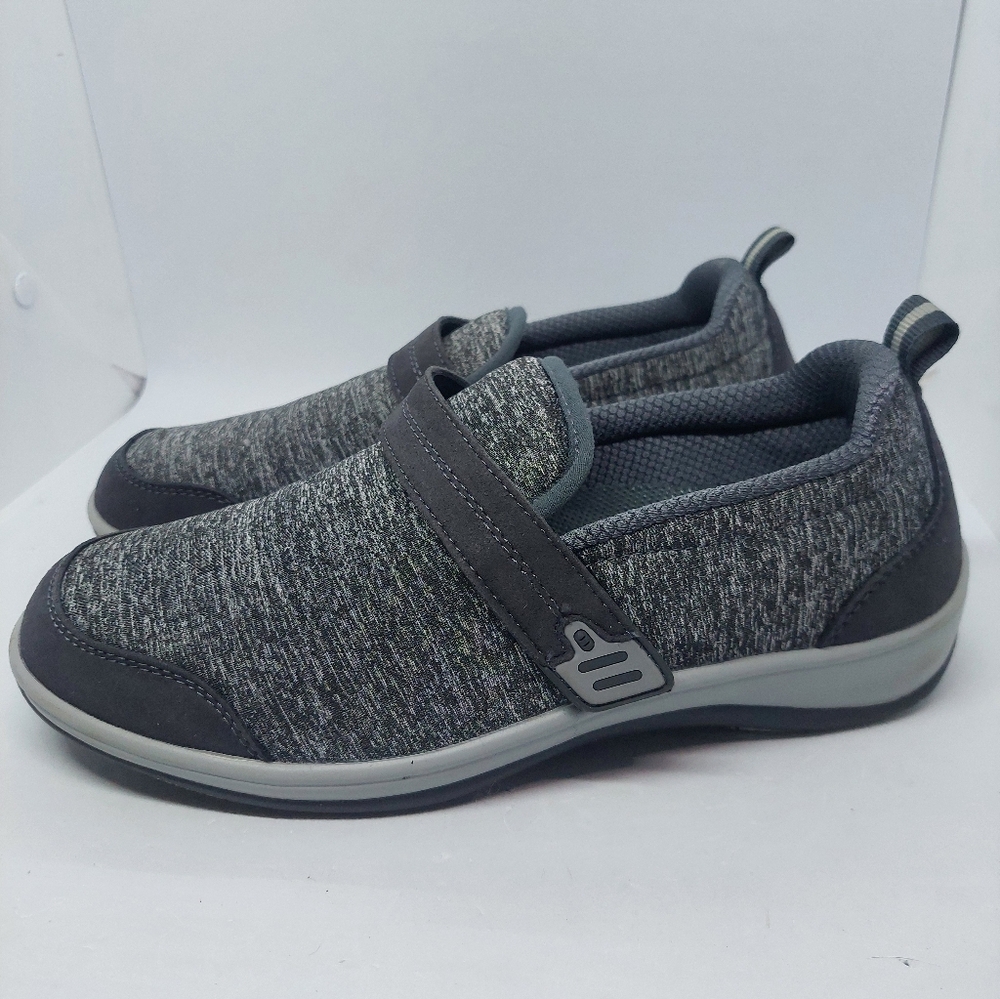 Orthofeet Shoes Womens Size 8.5 Wide Grey Quincy Orthopedic Walking SlipOn Shoes